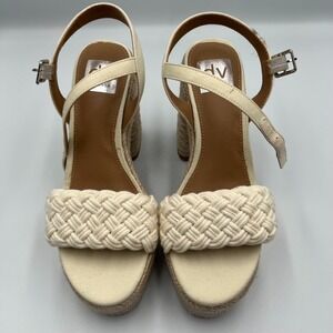 Dolce Vita Women's Walley Sandal Sz 7.5 Off White Espadrille Block Heel
